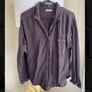 Dark chambray button up top